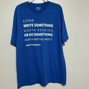 Perrin Blue Ben Franklin Quote Short Sleeve T-Shirt Size XL